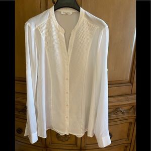 Calvin Klein white lightweight button down shirt M
